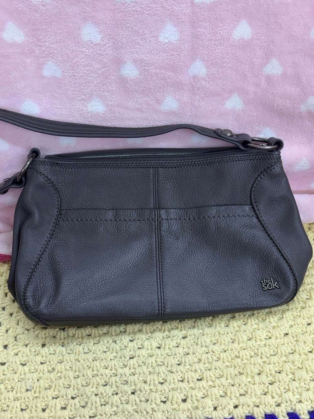 The Sak gray pebbled leather hobo purse